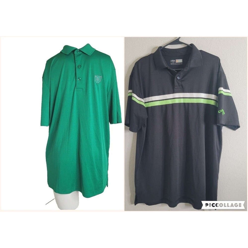 Callaway Medium Polo 2 Men shirts button lightweight collar golf athletic lot